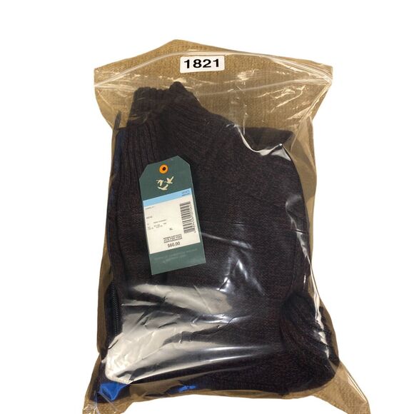 Outdoor Life Sweater Mens XL Brown Knit Cotton Long Sleeve Mock Neck Quarter Zip - Picture 15 of 15